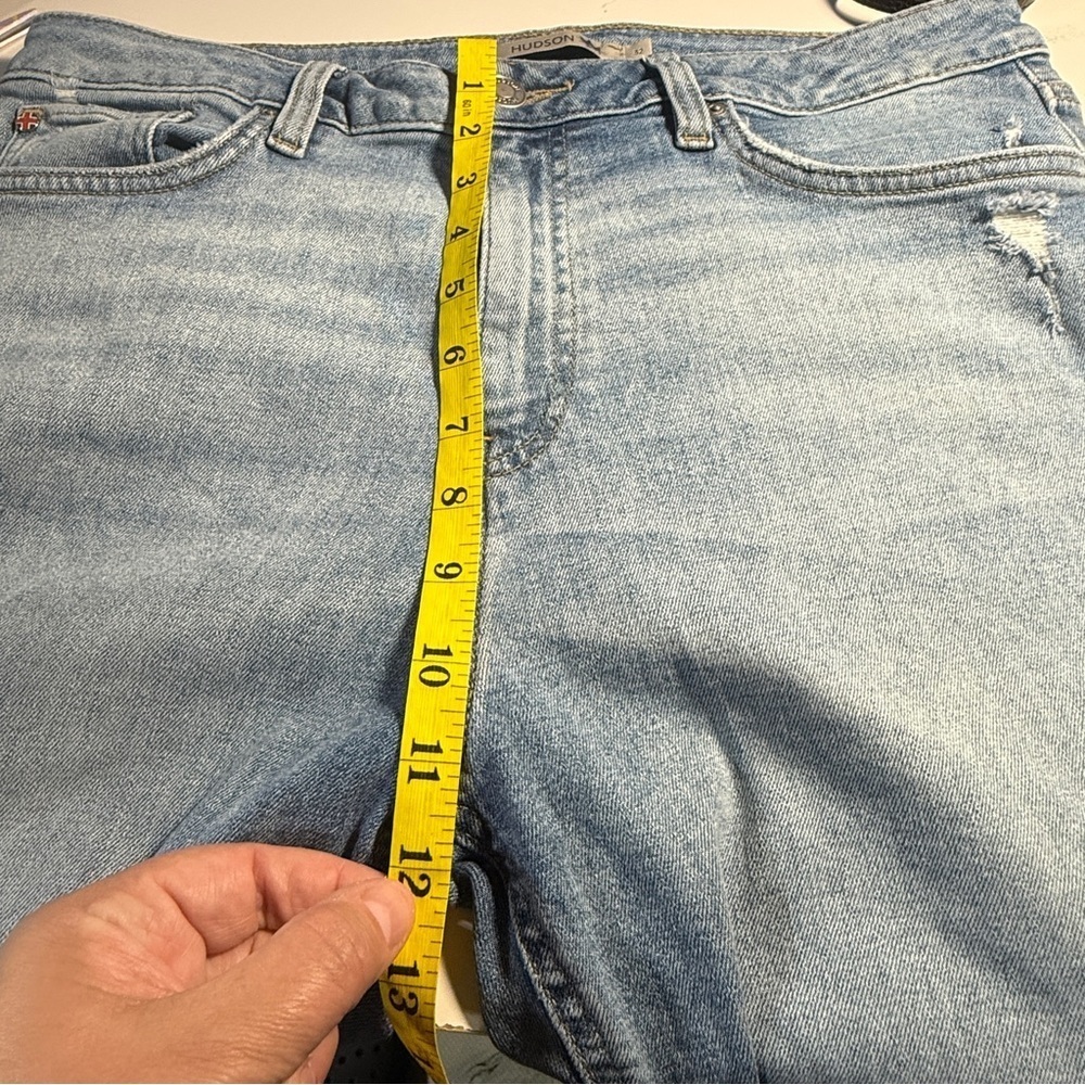 Hudson Collin Mid Rise Skinny Flap Pocket Jeans Size 32 Light Wash Denim Stretch - Picture 9 of 13